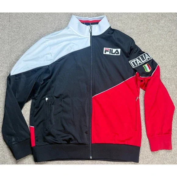 Fila Sport Italia Men's Full Zip Long Sleeve Track Jacket Size Large - Picture 1 of 9